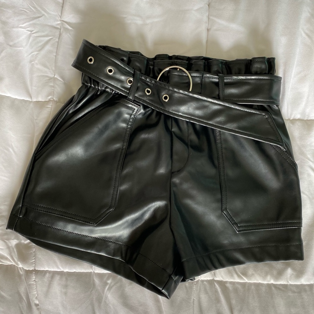 fashion nova leather shorts